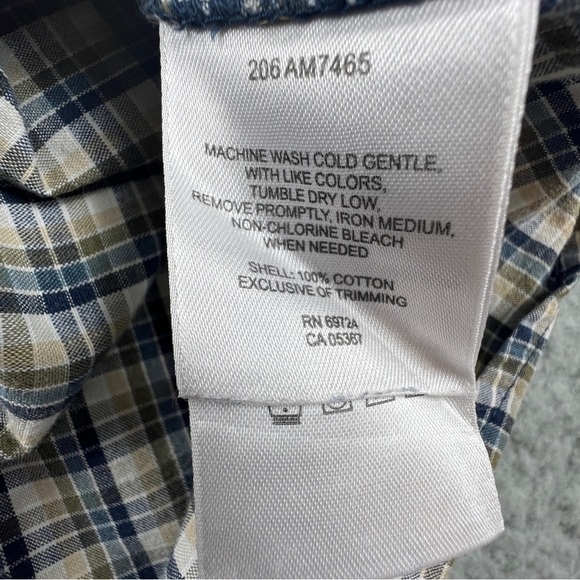 Columbia XCO Button Down Shirt Mens Sz Large Checker Long Sleeve Blues Greens - Picture 7 of 10